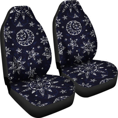 Sun Moon Pattern Universal Fit Car Seat Covers