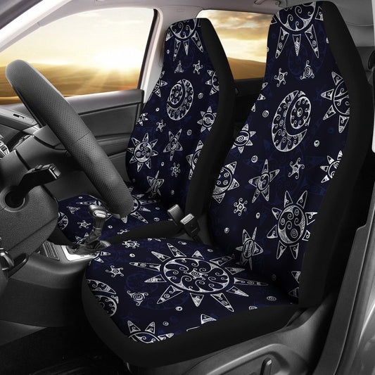 Sun Moon Pattern Universal Fit Car Seat Covers