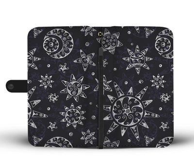 Sun Moon Pattern Wallet Phone Case