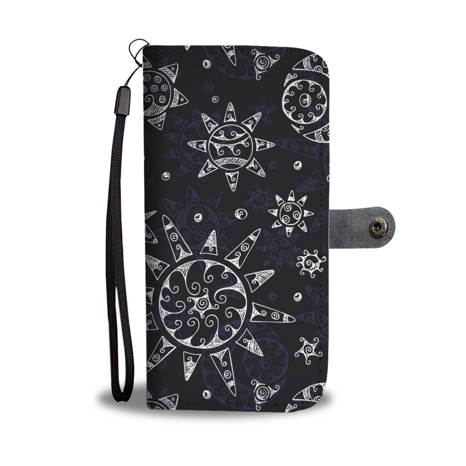 Sun Moon Pattern Wallet Phone Case