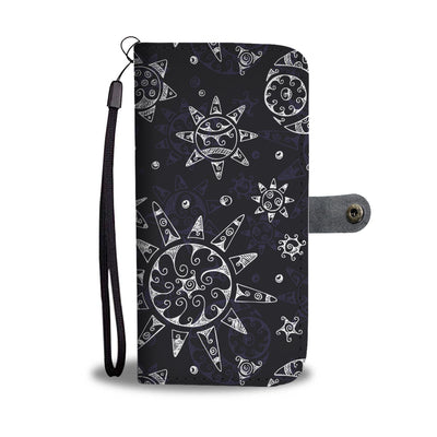 Sun Moon Pattern Wallet Phone Case