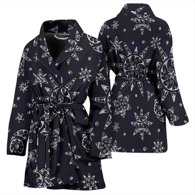 Sun Moon Pattern Women Bath Robe