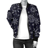 Sun Moon Pattern Women Casual Bomber Jacket