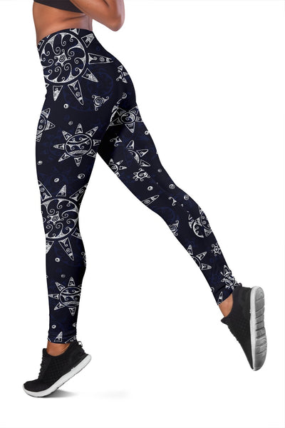 Sun Moon Pattern Women Leggings