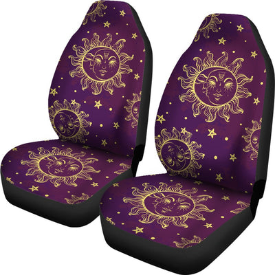 Sun Moon Star Design Themed Print Universal Fit Car Seat Covers-JorJune