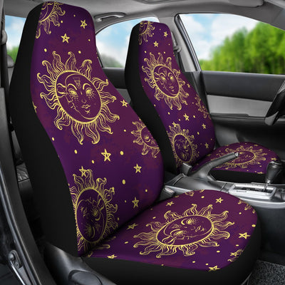 Sun Moon Star Design Themed Print Universal Fit Car Seat Covers-JorJune