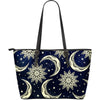 Sun Moon Star Large Leather Tote Bag