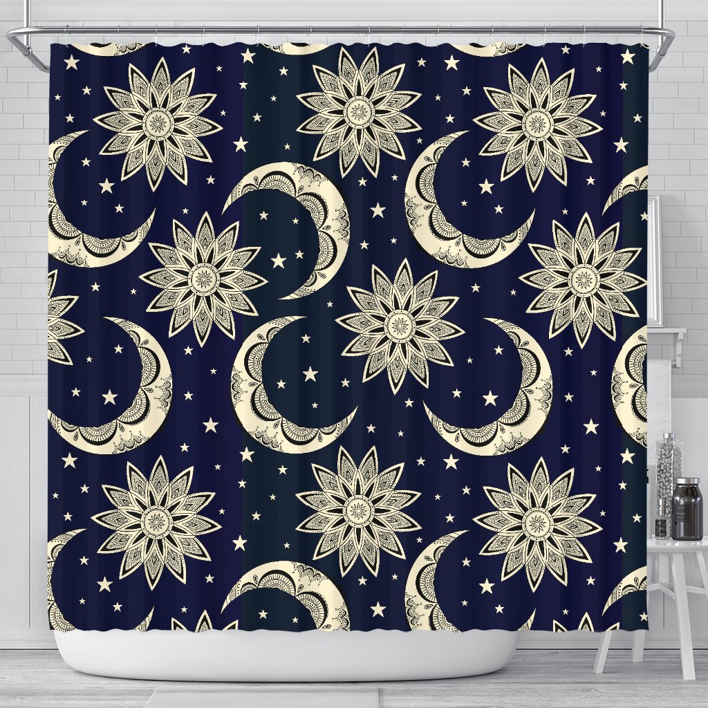 Sun Moon Star Shower Curtain