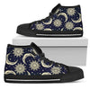 Sun Moon Star Women High Top Canvas Shoes