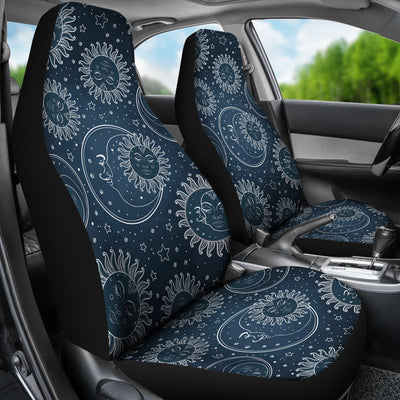 Sun Moon Tattoo Design Themed Print Universal Fit Car Seat Covers-JorJune