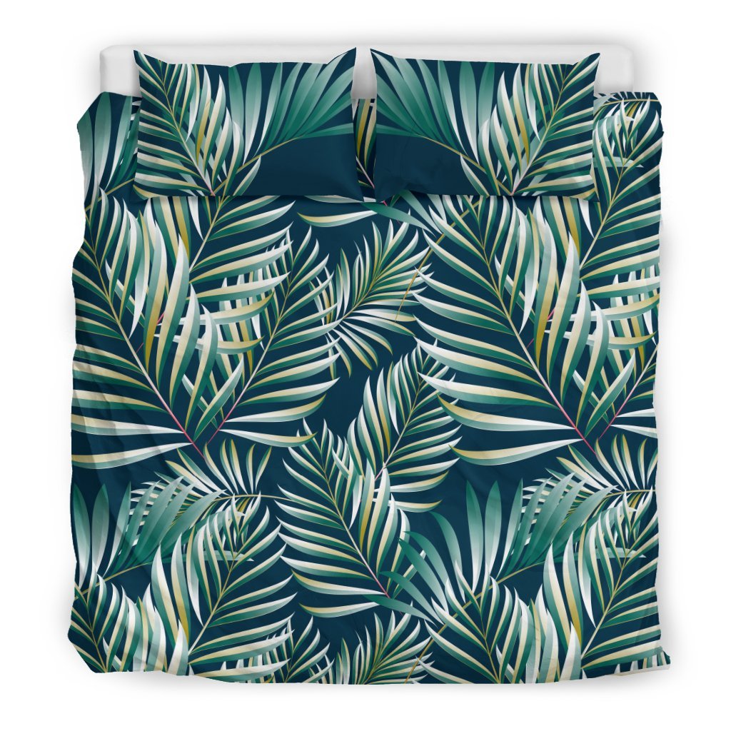 Sun Spot Tropical Palm Leaves Duvet Cover Bedding Set
