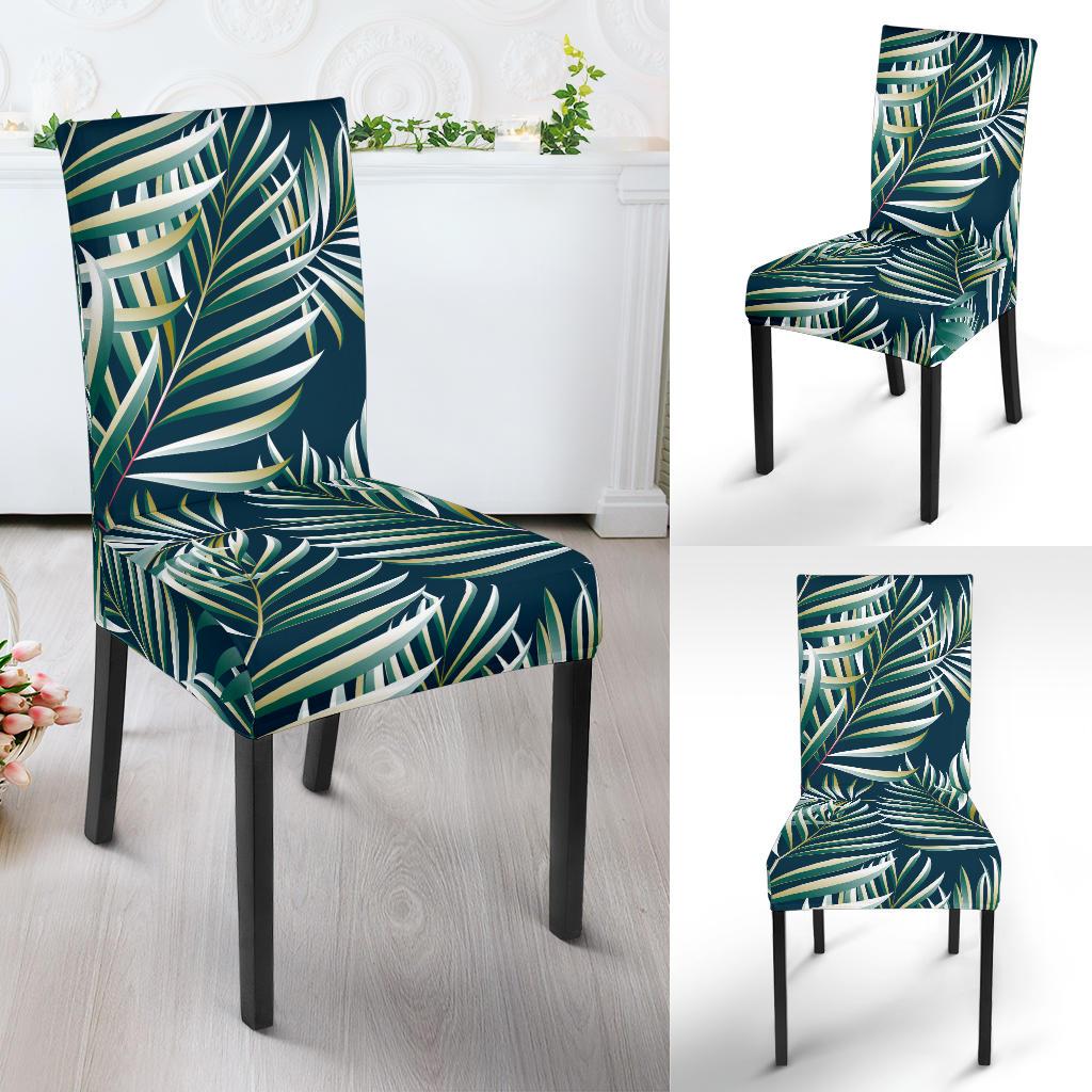 Sun Spot Tropical Palm Leaves hower Curtain Dining Chair Slipcover-JORJUNE.COM