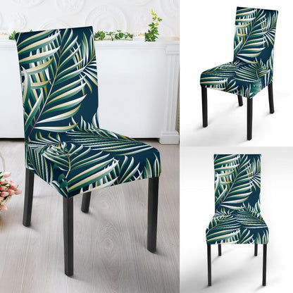 Sun Spot Tropical Palm Leaves hower Curtain Dining Chair Slipcover-JORJUNE.COM