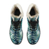 SSun Spot Tropical Palm Leaves hower Curtain Faux Fur Leather Boots