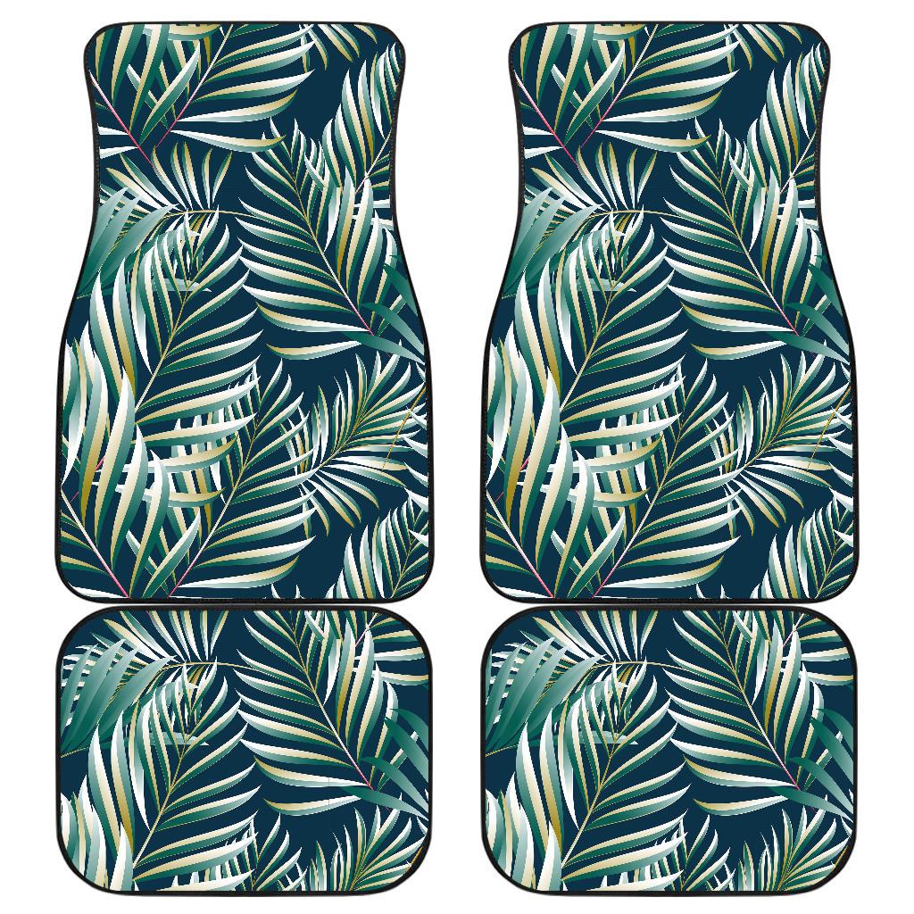 Sun Spot Tropical Palm Leaves hower Curtain Front and Back Car Floor Mats