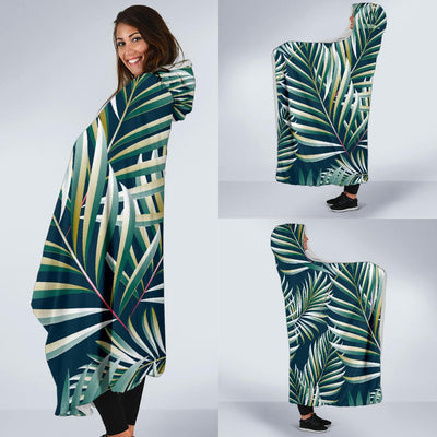 Sun Spot Tropical Palm Leaves hower Curtain Hooded Blanket-JORJUNE.COM