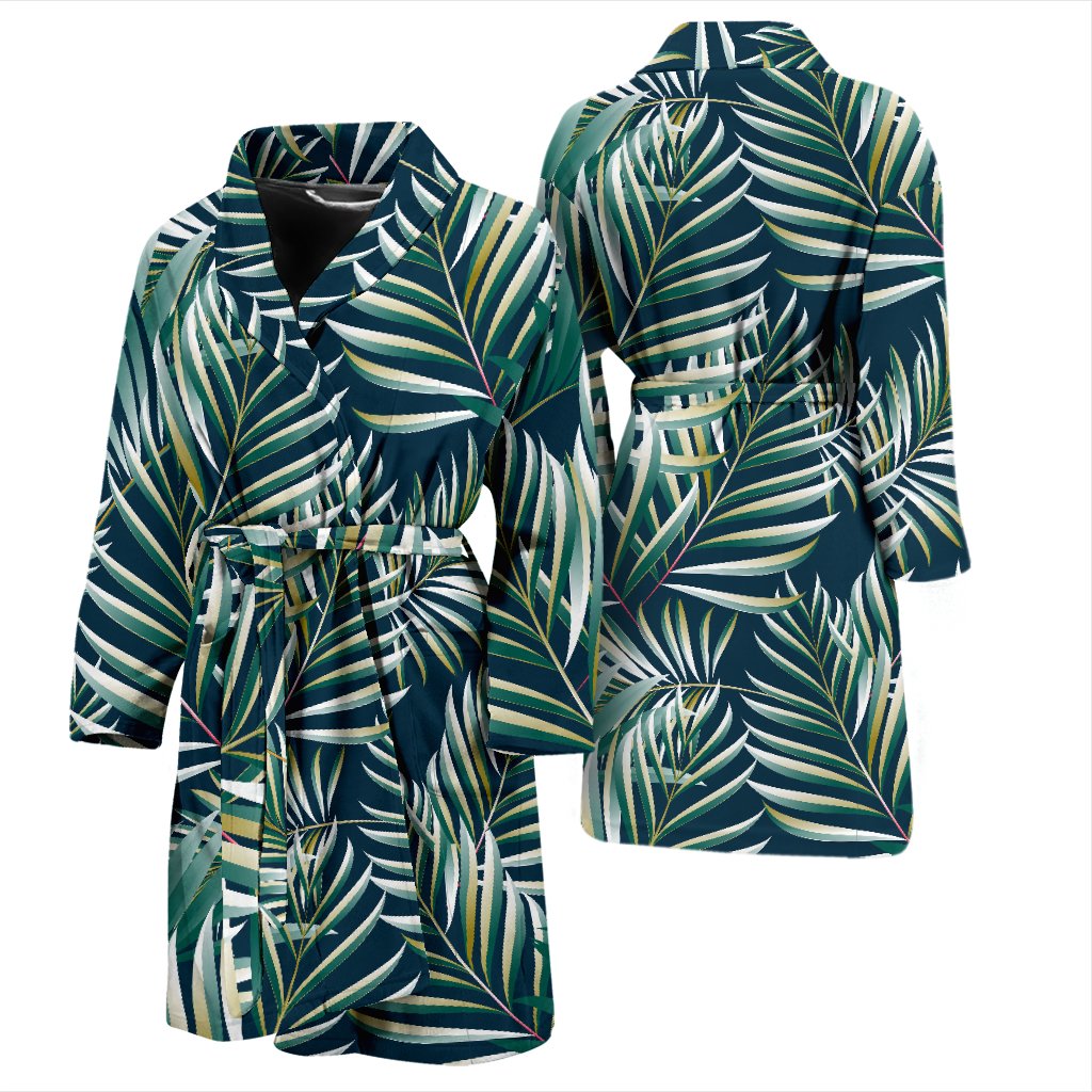 Sun Spot Tropical Palm Leaves Hower Curtain Men Bath Robe
