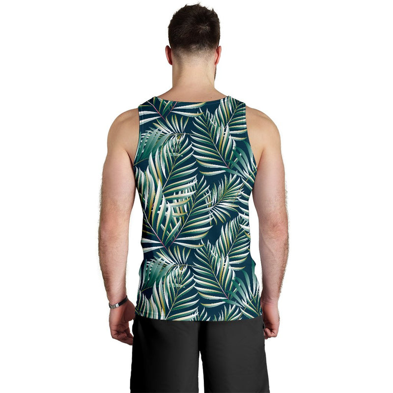 Sun Spot Tropical Palm Leaves hower Curtain Men Tank Top