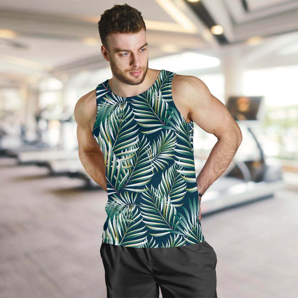 Sun Spot Tropical Palm Leaves hower Curtain Men Tank Top
