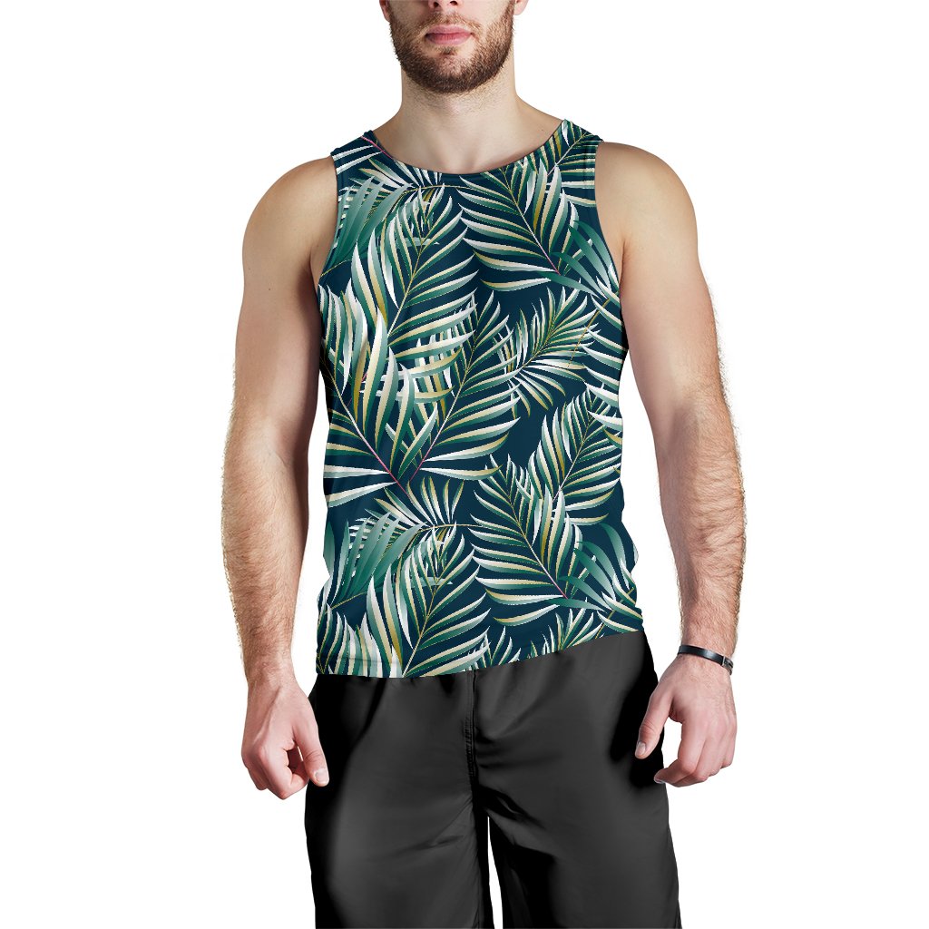 Sun Spot Tropical Palm Leaves hower Curtain Men Tank Top