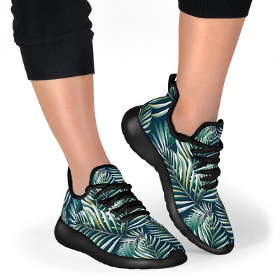 Sun Spot Tropical Palm Leaves hower Curtain Mesh Knit Sneakers Shoes