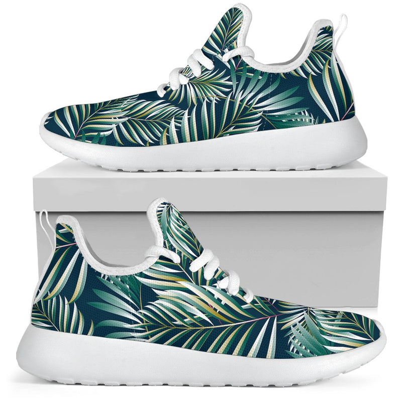 Sun Spot Tropical Palm Leaves hower Curtain Mesh Knit Sneakers Shoes