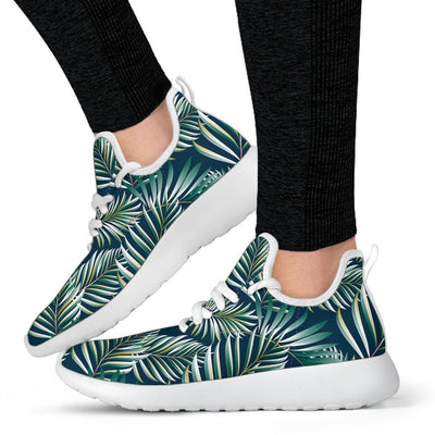 Sun Spot Tropical Palm Leaves hower Curtain Mesh Knit Sneakers Shoes