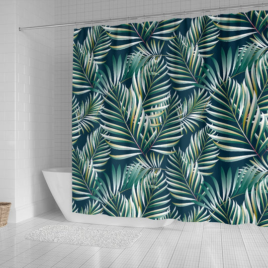 Sun Spot Tropical Palm Leaves Hower Curtain Shower Curtain
