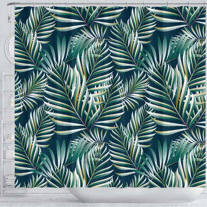 Sun Spot Tropical Palm Leaves Hower Curtain Shower Curtain