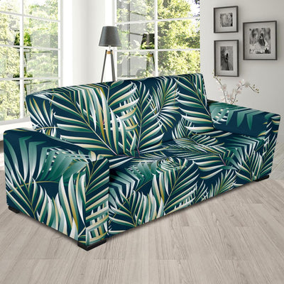 Sun Spot Tropical Palm Leaves hower Curtain Sofa Slipcover-JORJUNE.COM