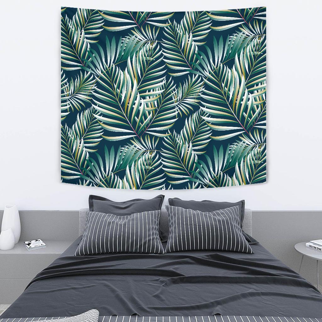 Sun Spot Tropical Palm Leaves hower Curtain Tapestry