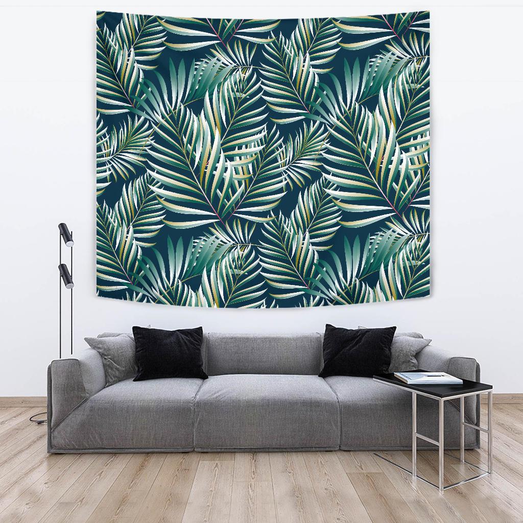 Sun Spot Tropical Palm Leaves hower Curtain Tapestry