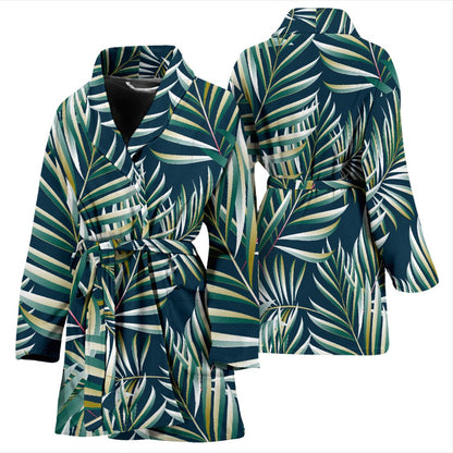 Sun Spot Tropical Palm Leaves hower Curtain Women Bath Robe