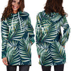 Sun Spot Tropical Palm Leaves Hower Curtain Women Hoodie Dress