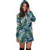 Sun Spot Tropical Palm Leaves Hower Curtain Women Hoodie Dress