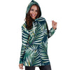 Sun Spot Tropical Palm Leaves Hower Curtain Women Hoodie Dress