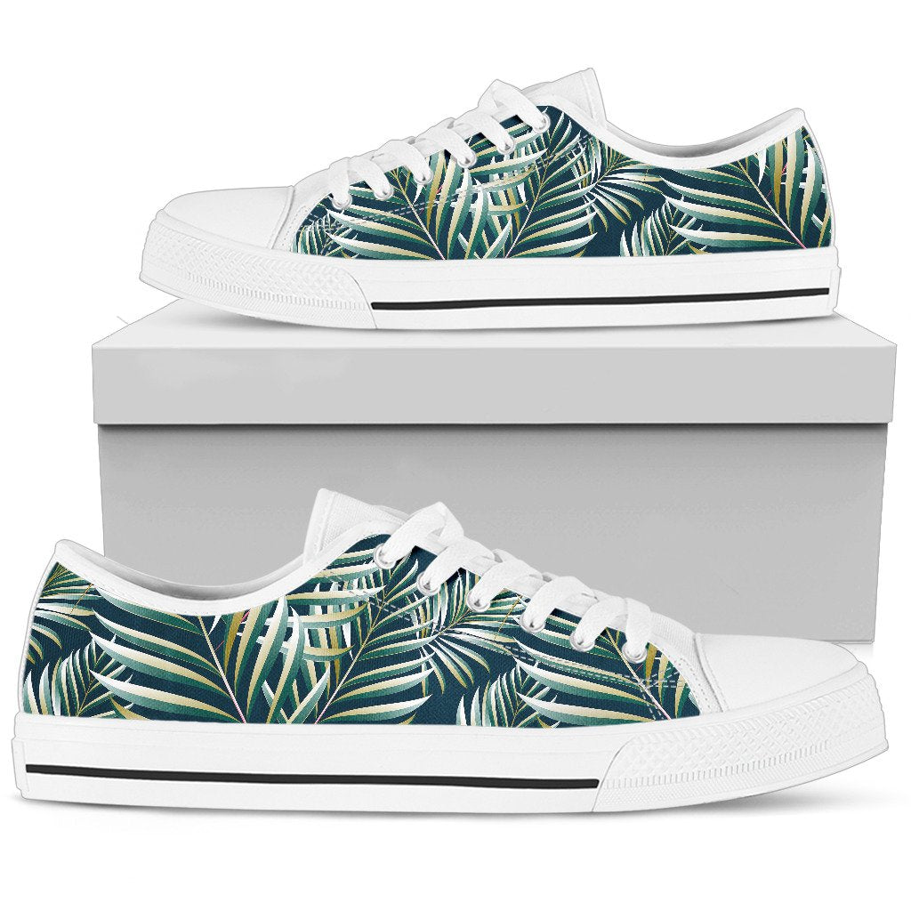 Sun Spot Tropical Palm Leaves hower Curtain Women Low Top Shoes