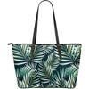 Sun Spot Tropical Palm Leaves Large Leather Tote Bag