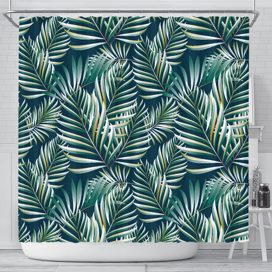 Sun Spot Tropical Palm Leaves Shower Curtain
