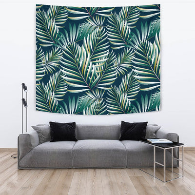 Sun Spot Tropical Palm Leaves Wall Tapestry