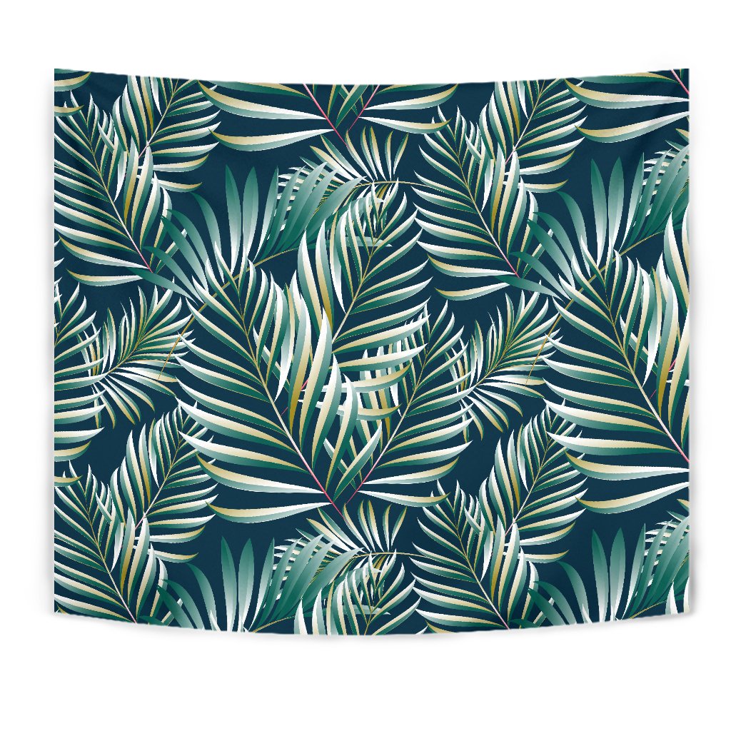 Sun Spot Tropical Palm Leaves Wall Tapestry