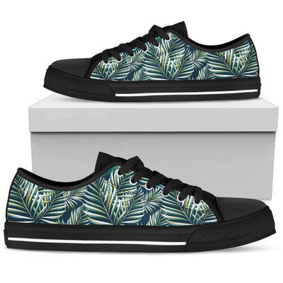 Sun Spot Tropical Palm Leaves Women Low Top Canvas Shoes