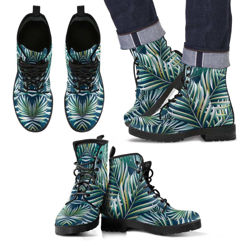 Sun Spot Tropical Palm Leaves Women & Men Leather Boots