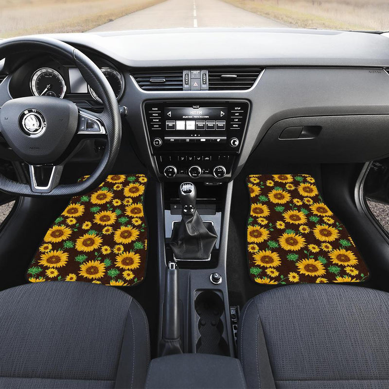 Sunflower Pattern Print Design SF01 Car Floor Mats-JORJUNE.COM
