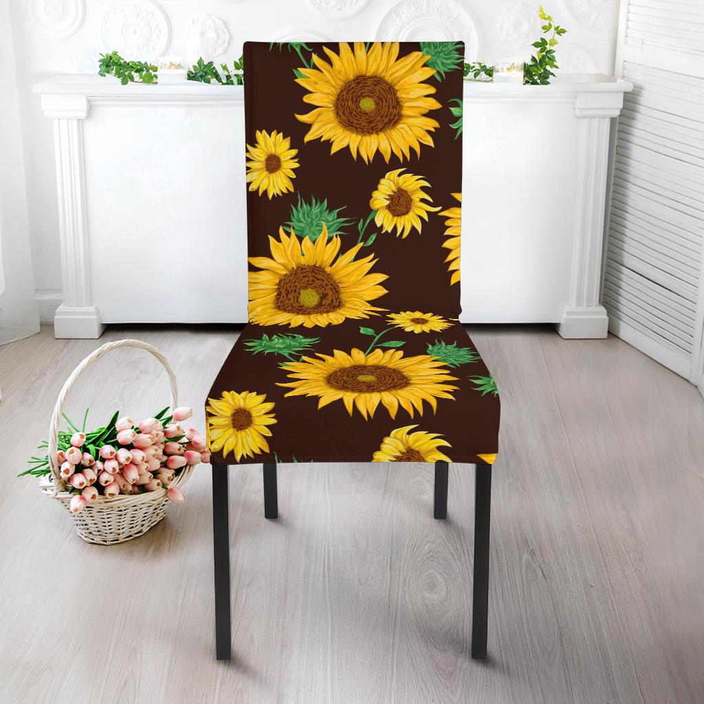 Sunflower Pattern Print Design SF01 Dining Chair Slipcover-JORJUNE.COM