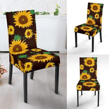 Sunflower Pattern Print Design SF01 Dining Chair Slipcover-JORJUNE.COM