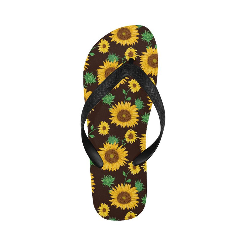 Sunflower Pattern Print Design SF01 Flip Flops-JorJune