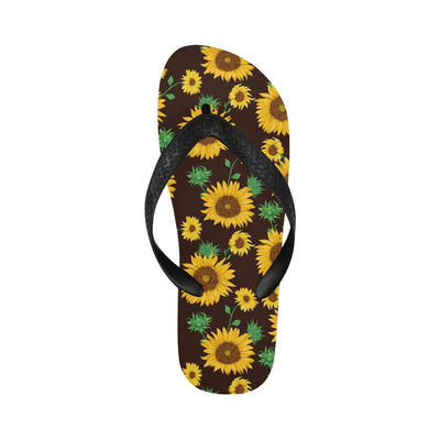 Sunflower Pattern Print Design SF01 Flip Flops-JorJune