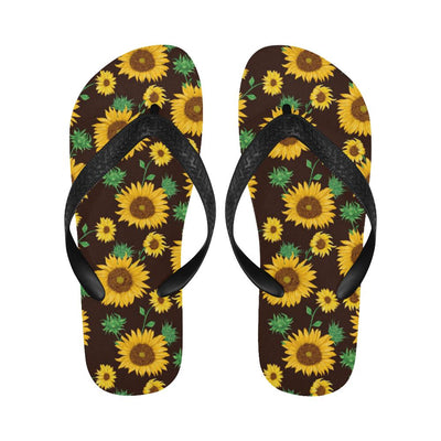 Sunflower Pattern Print Design SF01 Flip Flops-JorJune