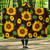 Sunflower Pattern Print Design SF01 Hooded Blanket-JORJUNE.COM